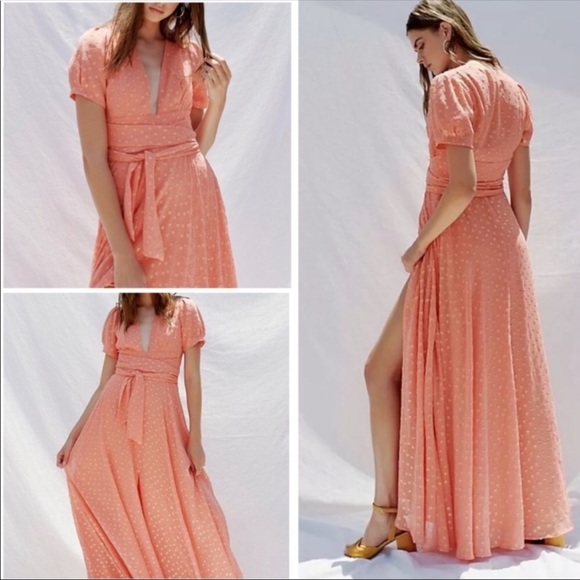 Free People Dresses & Skirts - Brand New free people coral and dot maxi dress